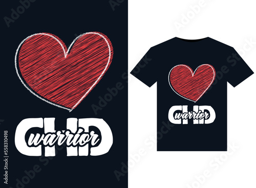 CHD Warrior illustrations for print-ready T-Shirts design