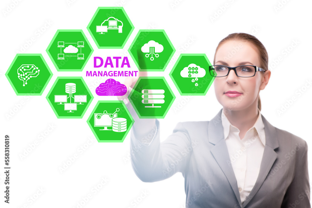 Business people in data management concept Business people in data management concept