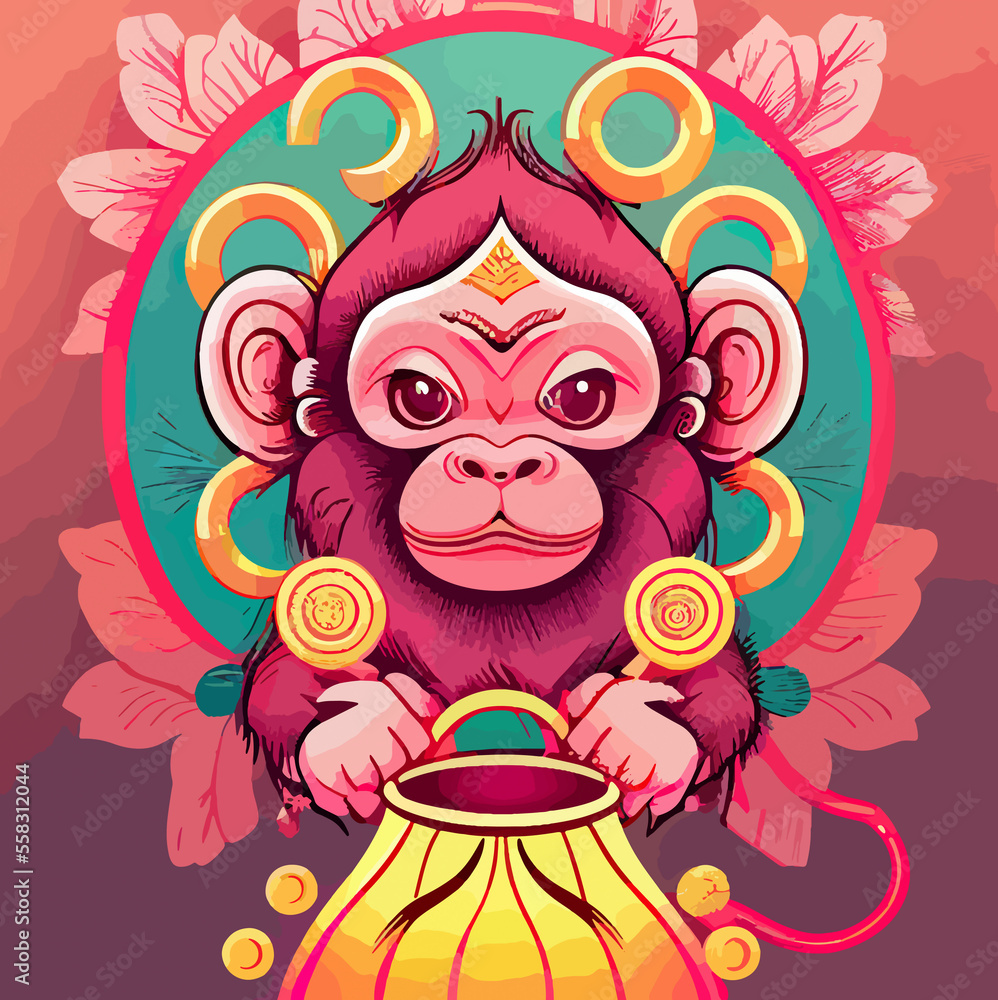 Fototapeta premium Chinese new year symbol illustration, chinese zodiac animal