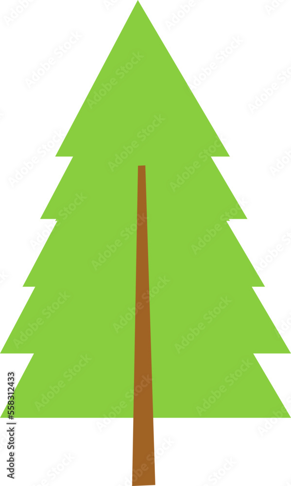 Fototapeta premium Green Flat Tree Vector
