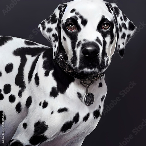 painted portrait of a Dalmatian dog