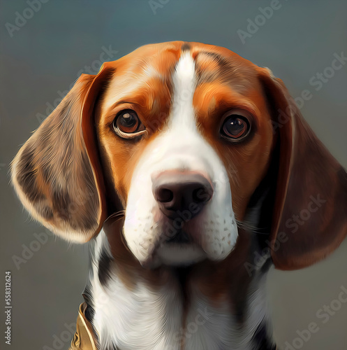 painted portrait of a beagle dog © Fernando