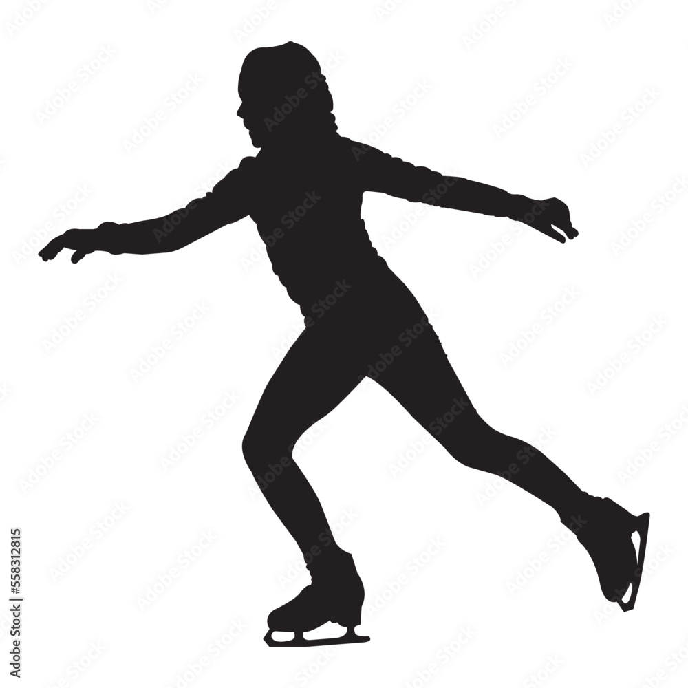 silhouette of a person skating