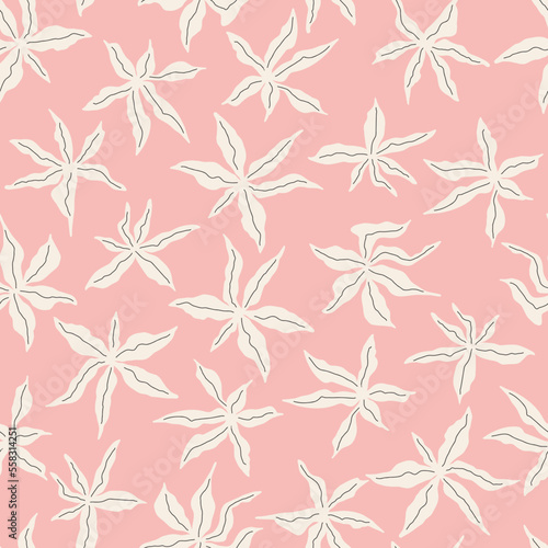Seamless pattern with abstract leaves