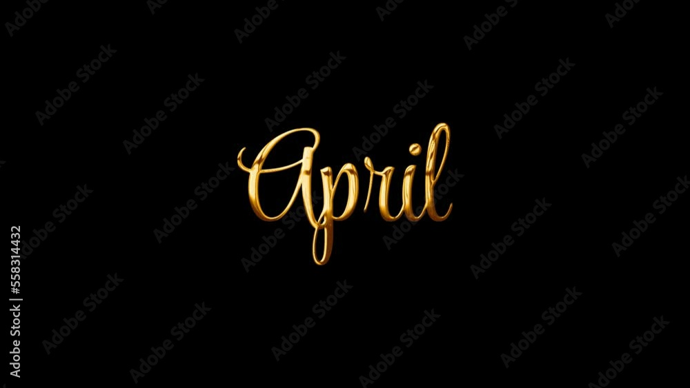 April text animated. 4K animation loop text video, for your intro to the video vlog and greeting card, April text animated. 4K animation loop text video, for your intro to the video vlog and greeting card,