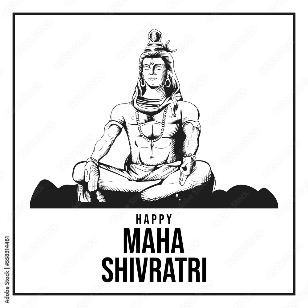 Illustration Of Happy Maha Shivratri. Sketch of Maha Shivaratri Illustration Of Happy Maha Shivratri. Sketch of Maha Shivaratri