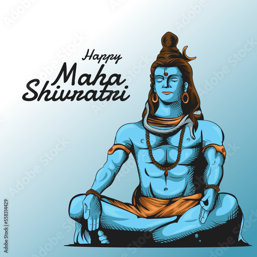 illustration of Hindu Religion Happy Maha Shivratri. Maha Shivaratri Festival