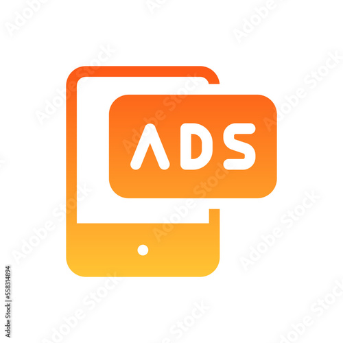 ads flat gradient icon