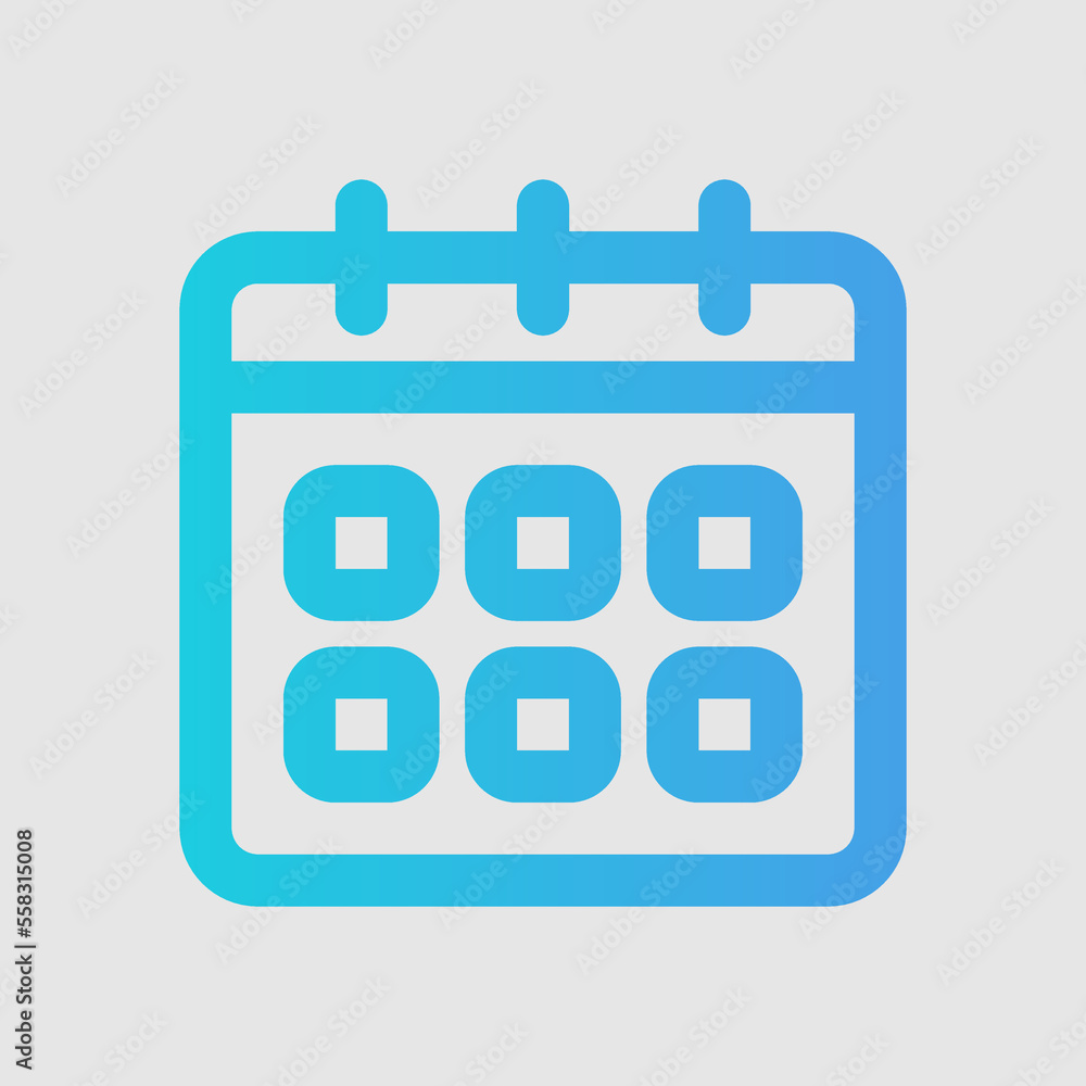 Calendar icon in gradient style, use for website mobile app presentation Calendar icon in gradient style, use for website mobile app presentation