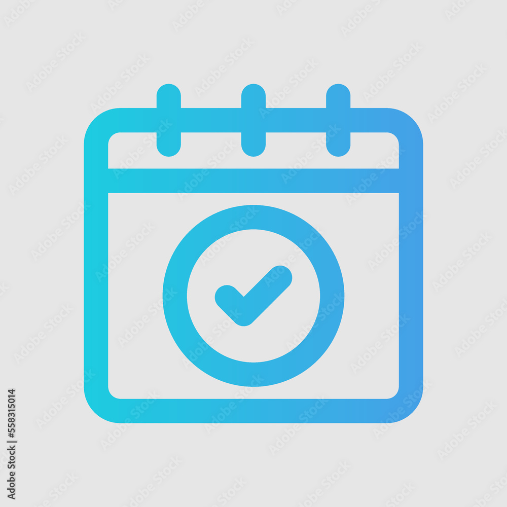 Done schedule icon in gradient style, use for website mobile app presentation Done schedule icon in gradient style, use for website mobile app presentation