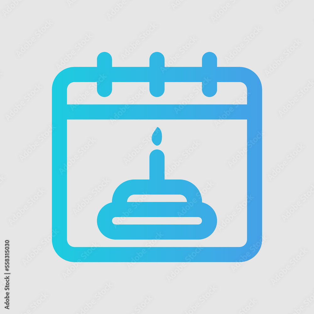 Birthday calendar icon in gradient style, use for website mobile app presentation Birthday calendar icon in gradient style, use for website mobile app presentation