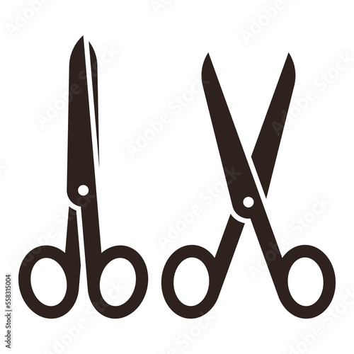 Open and closed scissors