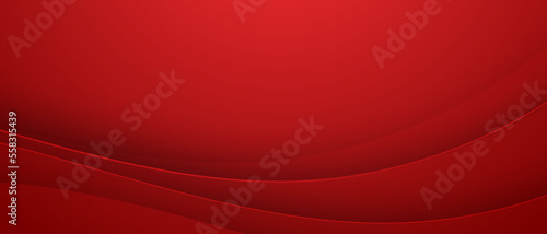 Abstract modern gradient red curve banner background. soft red gradient with wavy line element.