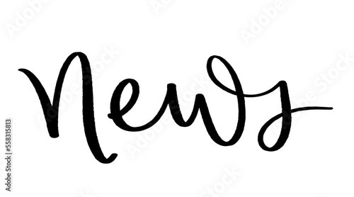 NEWS black vector brush lettering banner