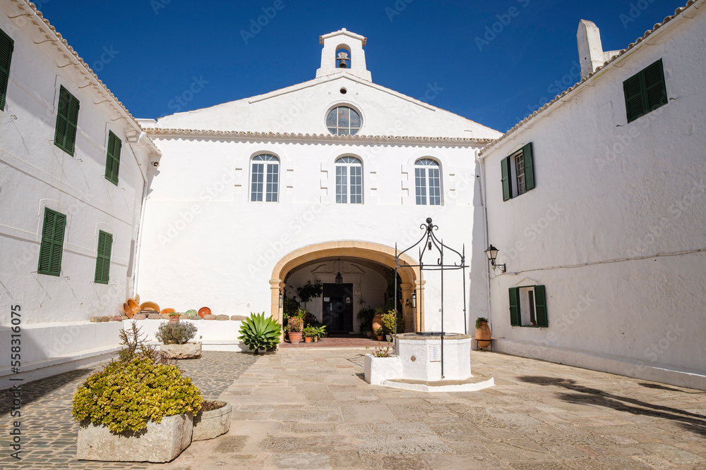 sanctuary of the Virgen del Toro, top of Monte Toro, Mercadal, Menorca, Balearic Islands, Spain