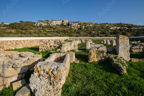 Early Christian basilica of Son Bou, 5th century, Son Bou beach, Alayor,Menorca, Balearic Islands, Spain photo