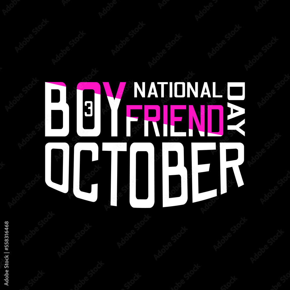 National Boyfriend Day. Suitable for greeting card poster and banner
