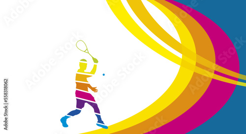 Creative squash sport background illustration for use as a template for flyer or for use in web design.