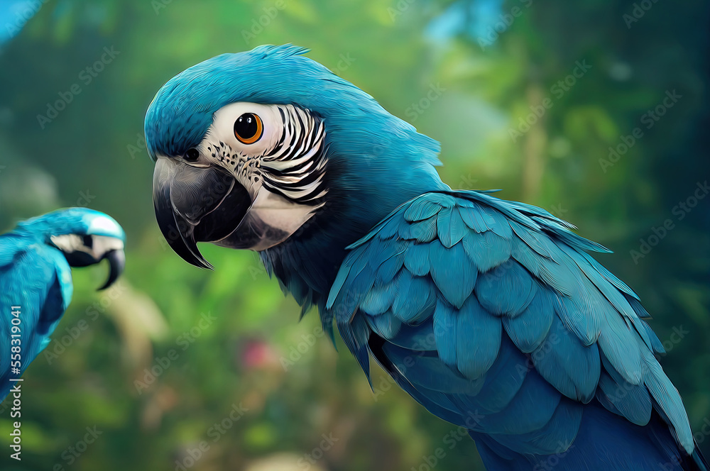 Fototapeta premium Tiny Cute Spix's macaw