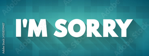 I'm Sorry text quote, concept background