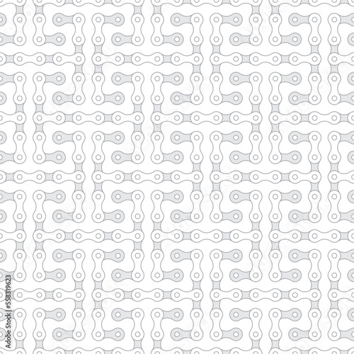 Vector geometric seamless texture bike chain. Greek patterns. White background