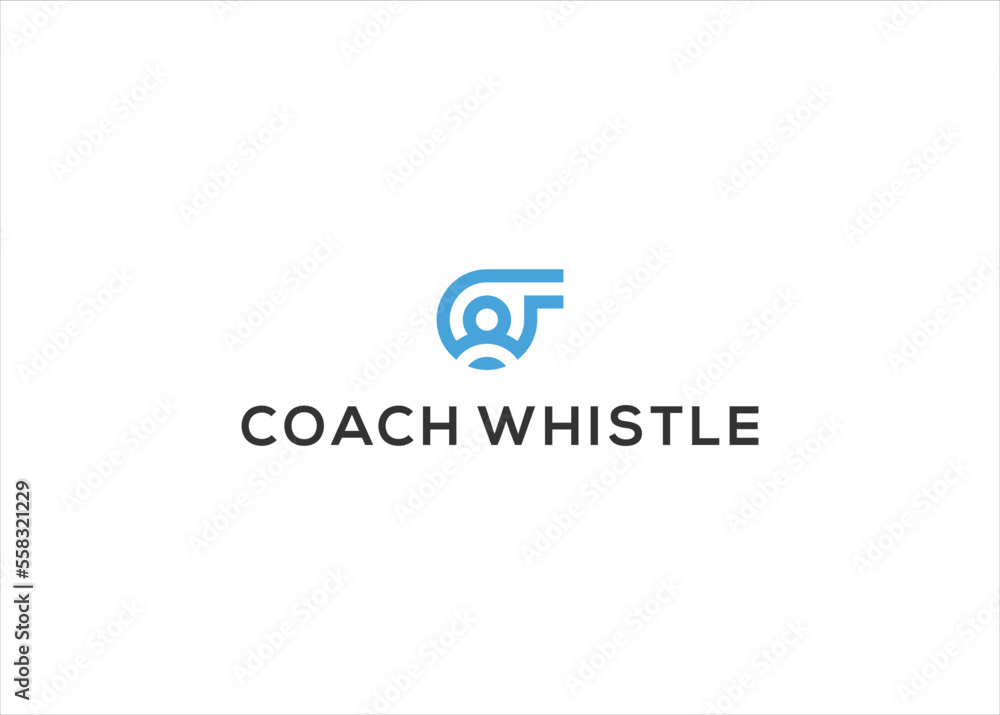 Coach whistle logo design icon vector illustration