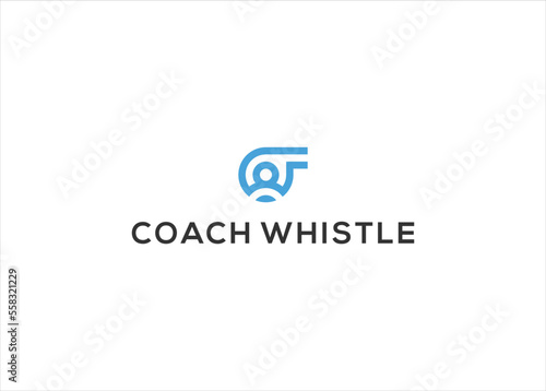 Coach whistle logo design icon vector illustration