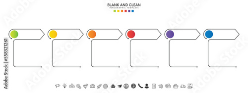 Blank and clean. Steps business data visualization timeline process infographic template design
