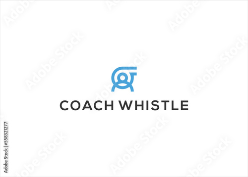 Coach whistle logo design icon vector illustration