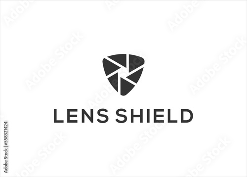 Free Download camera lens shield logo design concept - GFXLoad