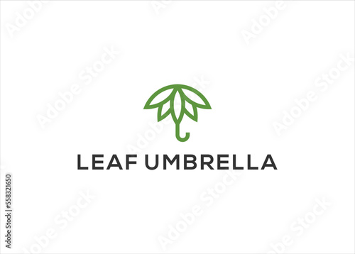 Umbrella Leaf Ecology Abstract Creative Logo design concept