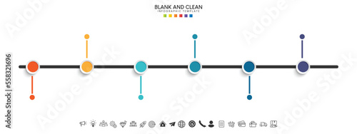 Blank and clean. Steps business data visualization timeline process infographic template design