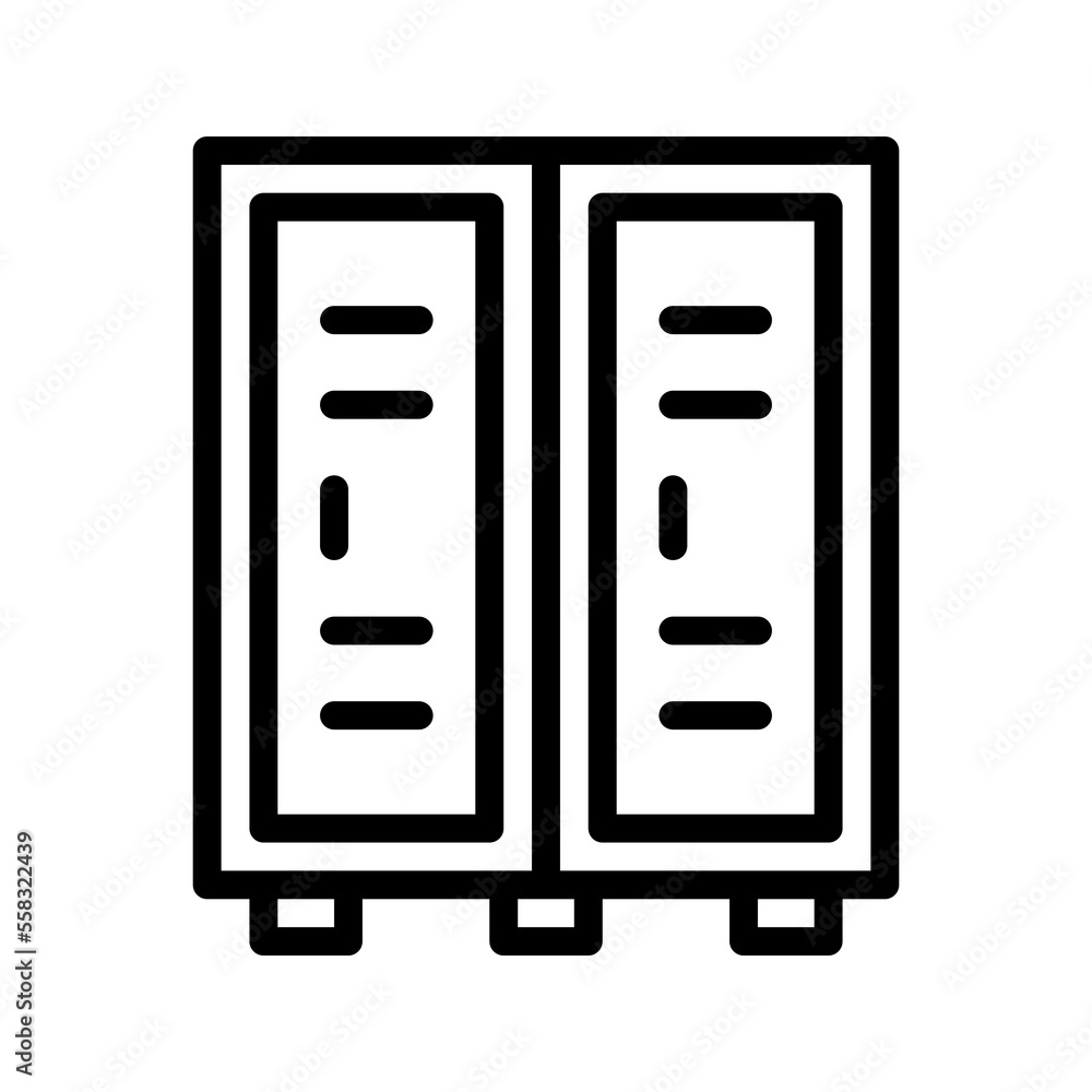 Illustration vector graphic icon of Locker. Line style icon. Vector illustration isolated on white background. Perfect for website or application design. Illustration vector graphic icon of Locker. Line style icon. Vector illustration isolated on white background. Perfect for website or application design.