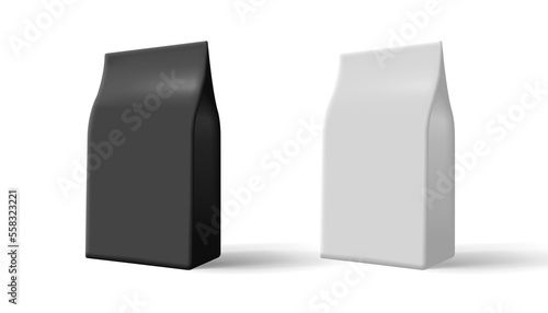 black and white package packaging for your design. Blank mockup for product design use.