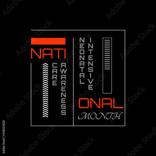 National Neonatal Intensive Care Awareness Month. Suitable for greeting card poster and banner