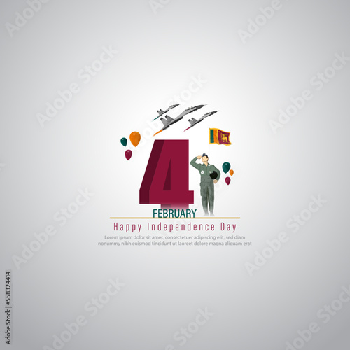 Vector illustration of Sri Lanka Independence Day banner photo