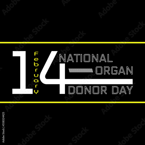 Vector illustration on the theme of National Organ Donor day observed each year on February 14th.