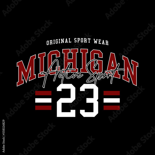 michigan t-shirt design, poster, typography. Vector illustration.
