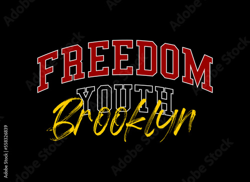 freedom typography, tee shirt and apparel.

