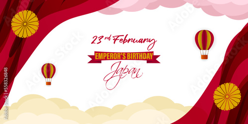 Vector illustration of Emperor's Birthday of Japan 23 February