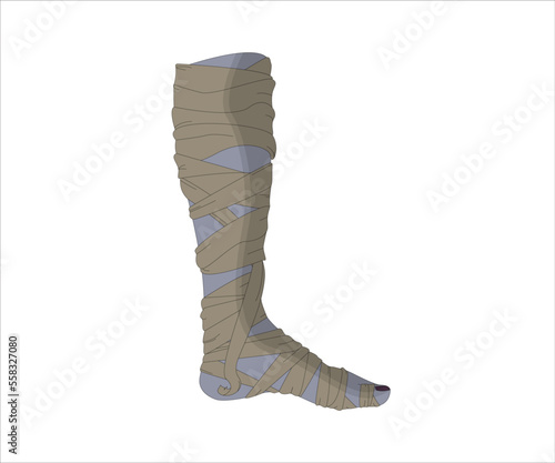 Bandaged mummy leg vector. Suitable for design needs with the Halloween concept