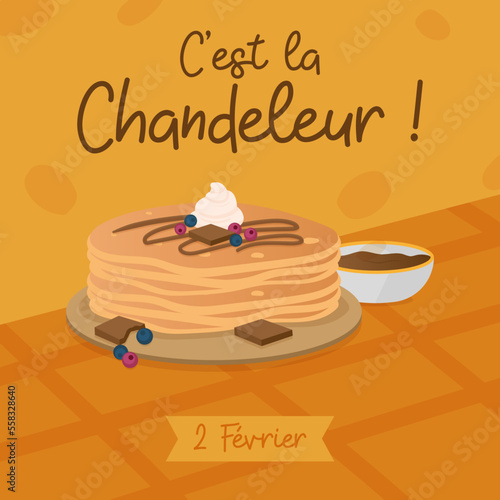 C'est la Chandeleur ! Bannière - Illustrations et titre autour des crêpes