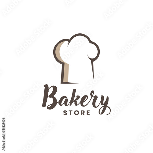 Bakery store chef hat logo template design