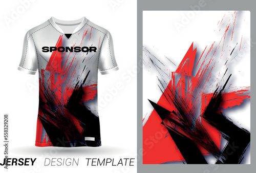 Soccer jersey design for sublimation.abstract mordern sports jersey design template
