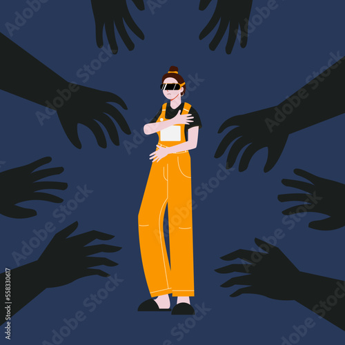 Illustration of girl facing metaverse sexual assault