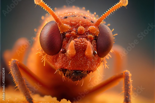 Fire Ant Close up. Generative AI photo