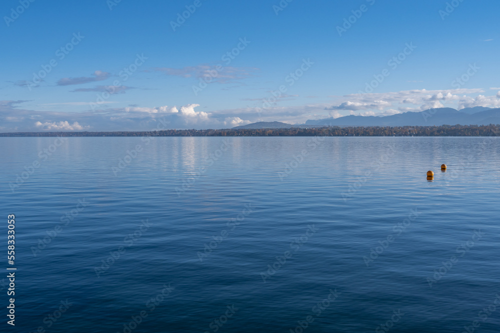 vue sur le lac de Genève depuis le Vengeron, Chambésy