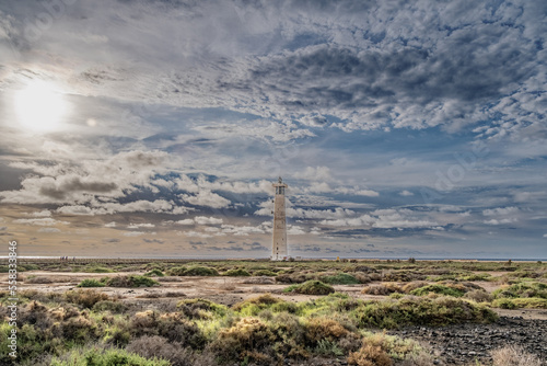 Lighthouse faro in Morro Jable on Fuerteventura, Spain