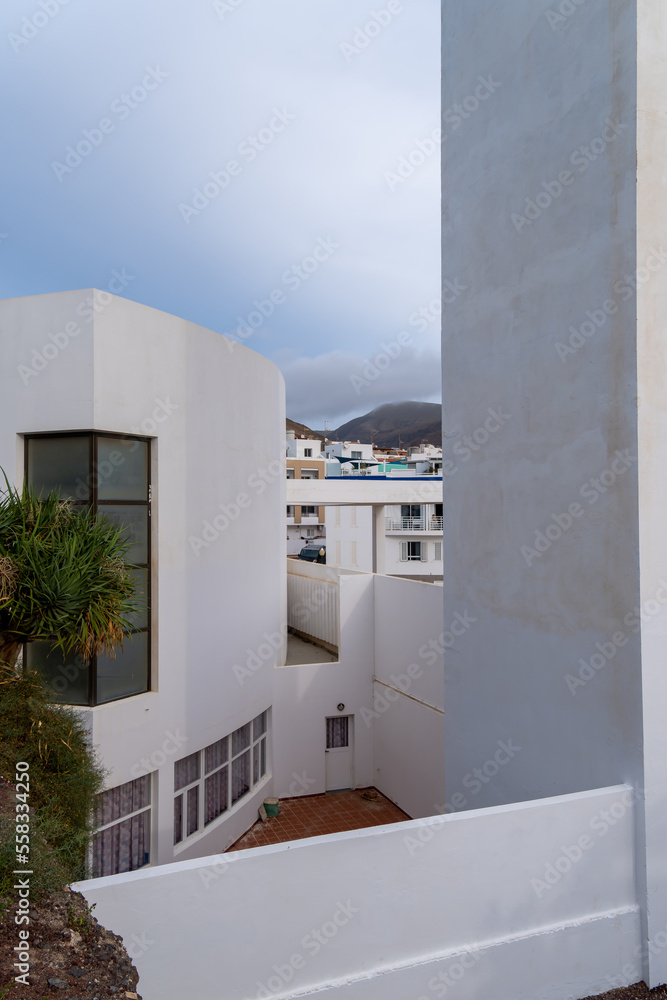 Hotels in Morro Jable at sunrise on Fuerteventura,  Spain