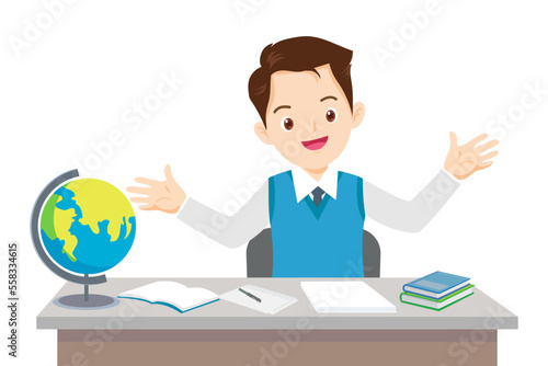 School teacher at desk education